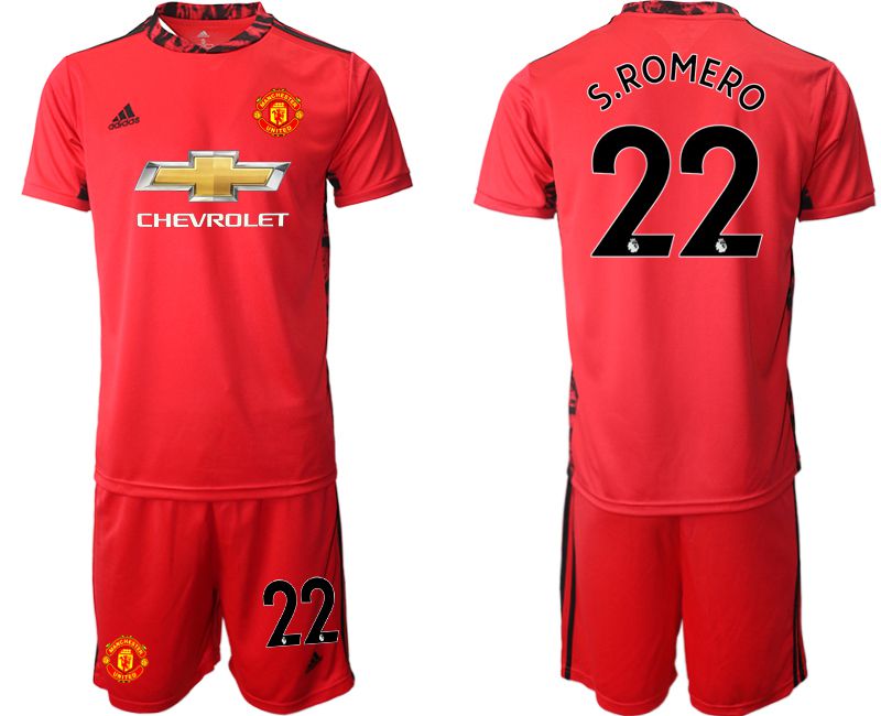 Men 2020-2021 club Manchester United red goalkeeper #22 Soccer Jerseys